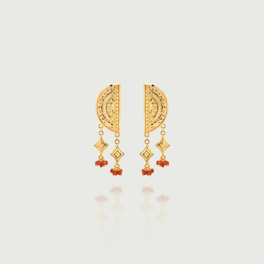 Ghasaq Sided Coral Earrings