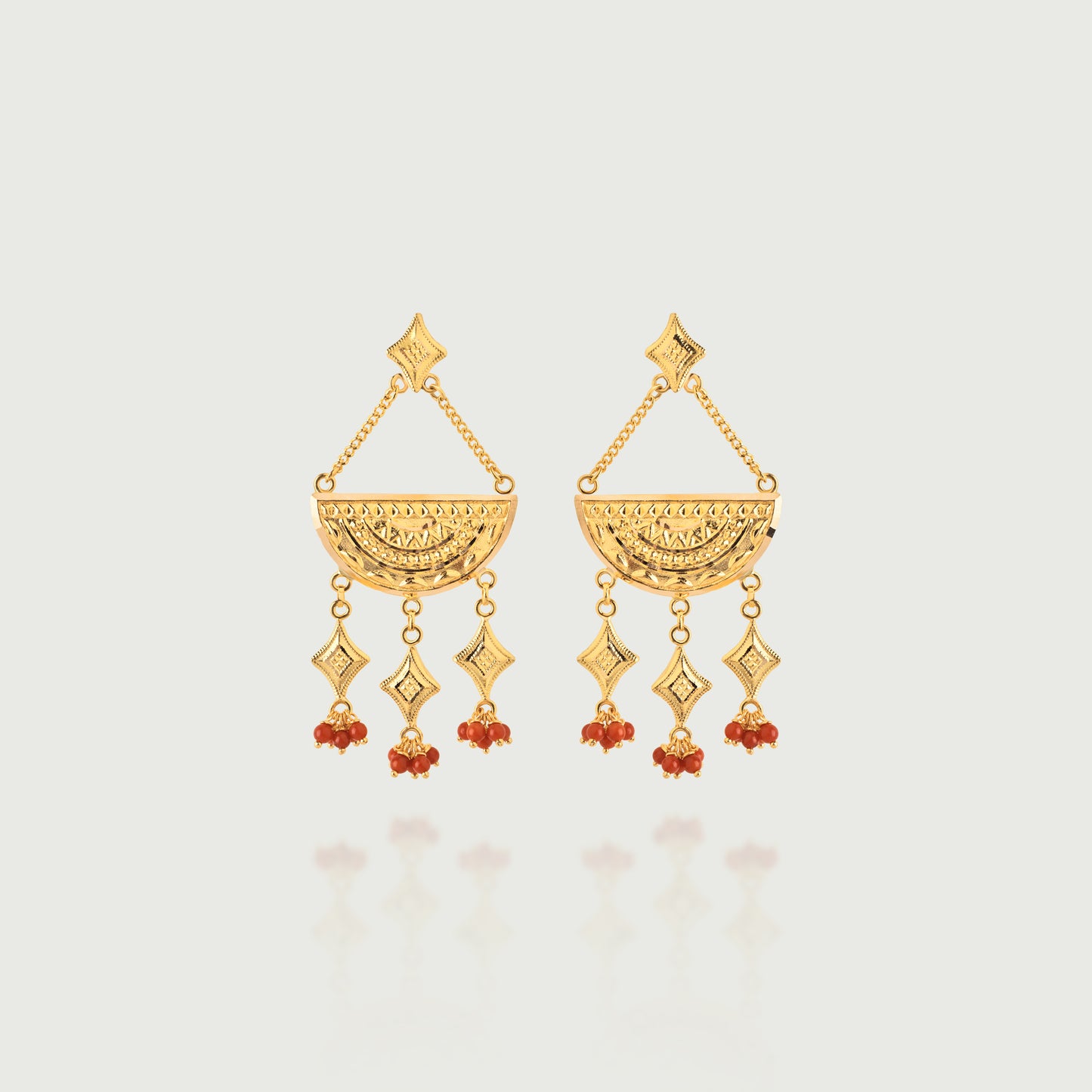 Ghasaq Suspended Coral Earrings