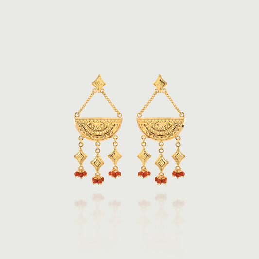 Ghasaq Suspended Coral Earrings